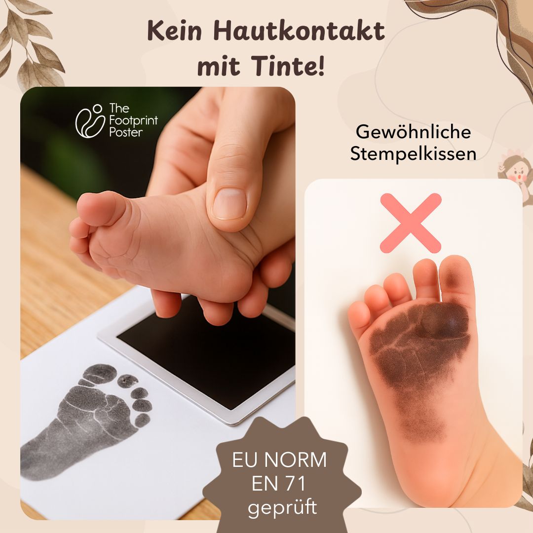 Baby Fuß-/Handabdruck Stempelpad Clean-Touch Set