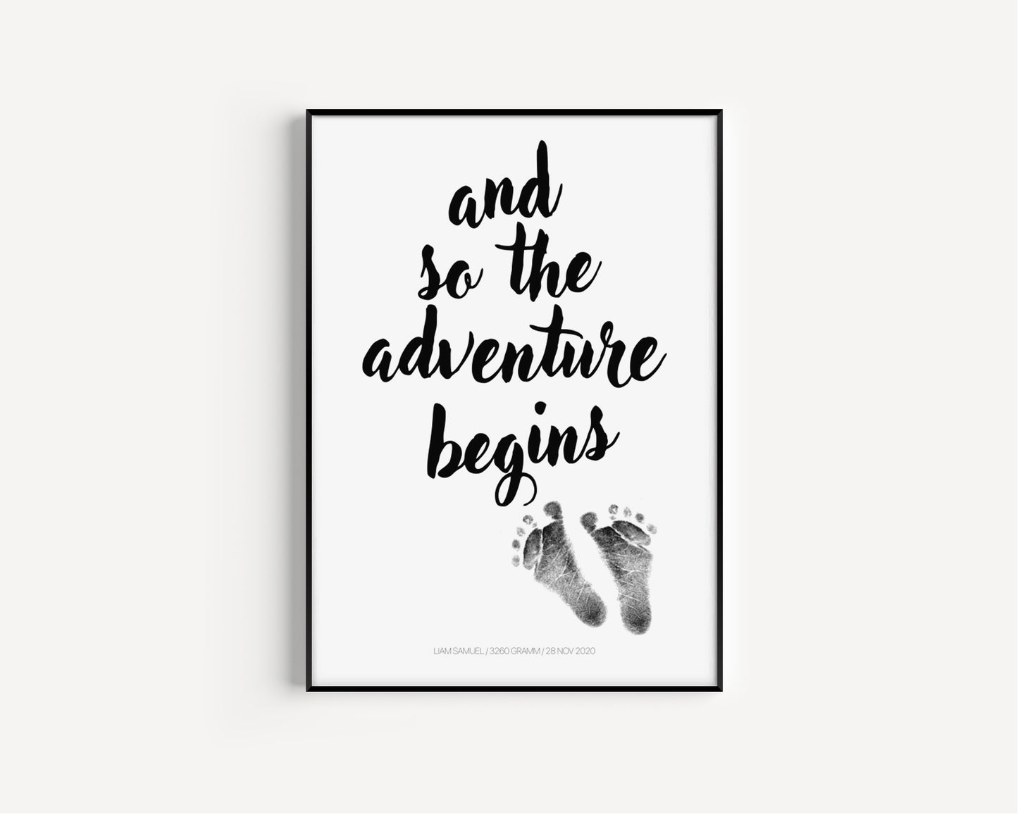 Baby Fuß-/Handabdruck Poster Set "Adventure" Personalisierbar