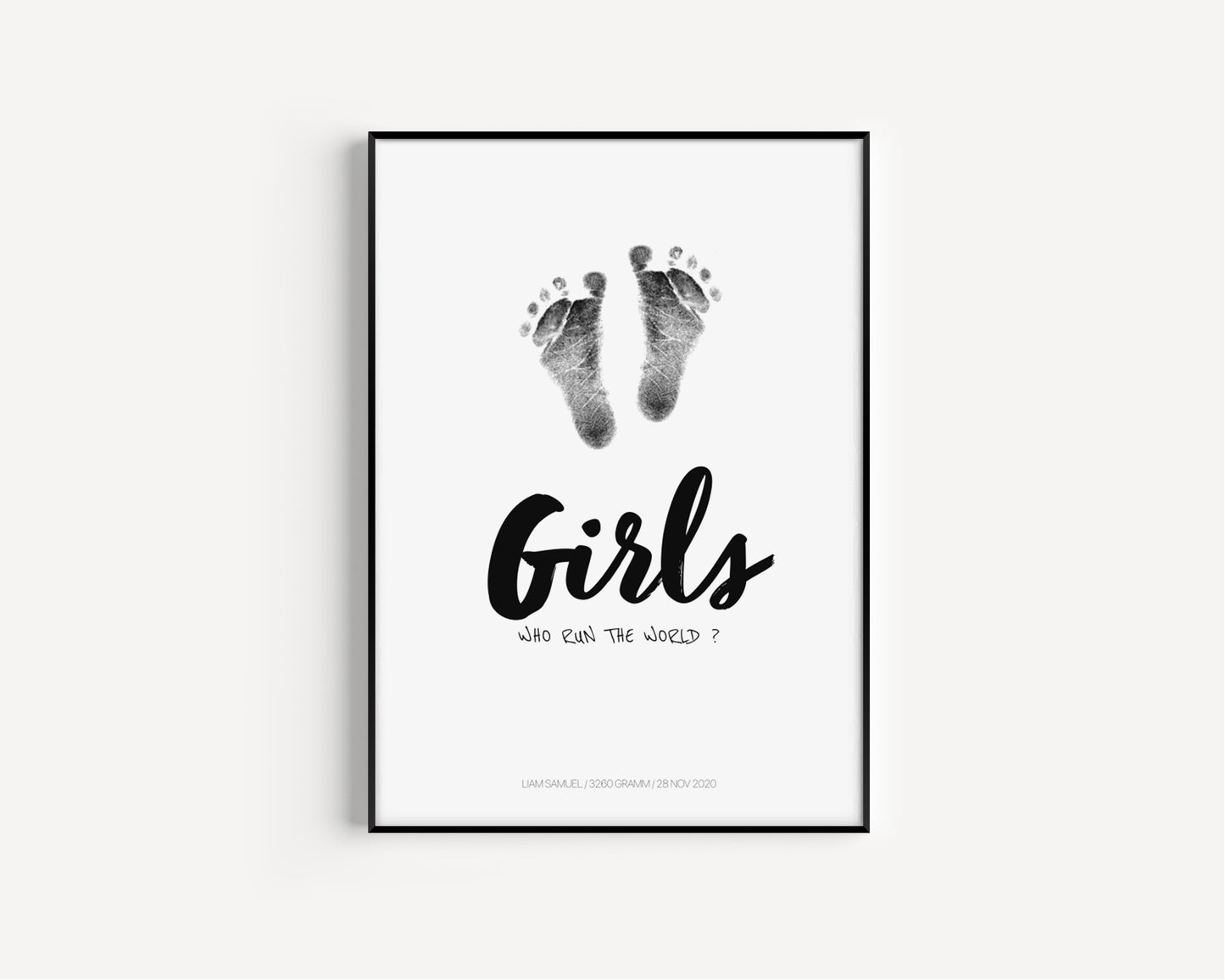 Baby Fuß-/Handabdruck Poster Set "Girls 1" Personalisierbar