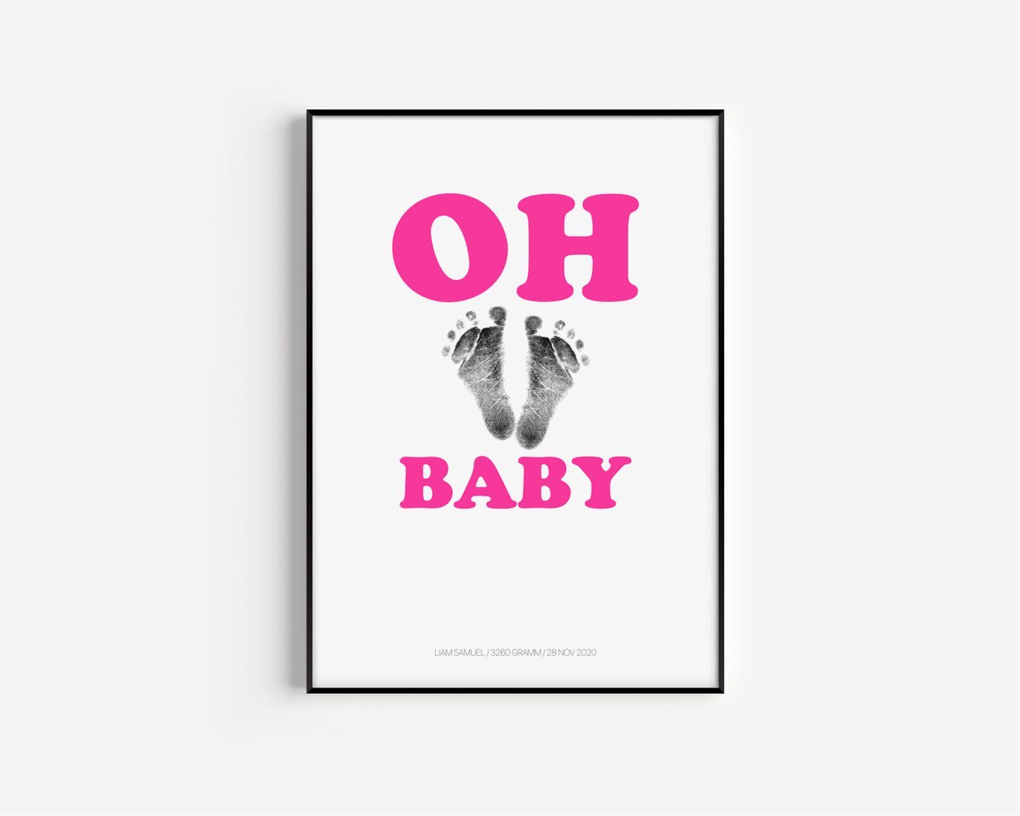 Baby Fuß-/Handabdruck Poster Set "Oh Baby 1" Personalisierbar