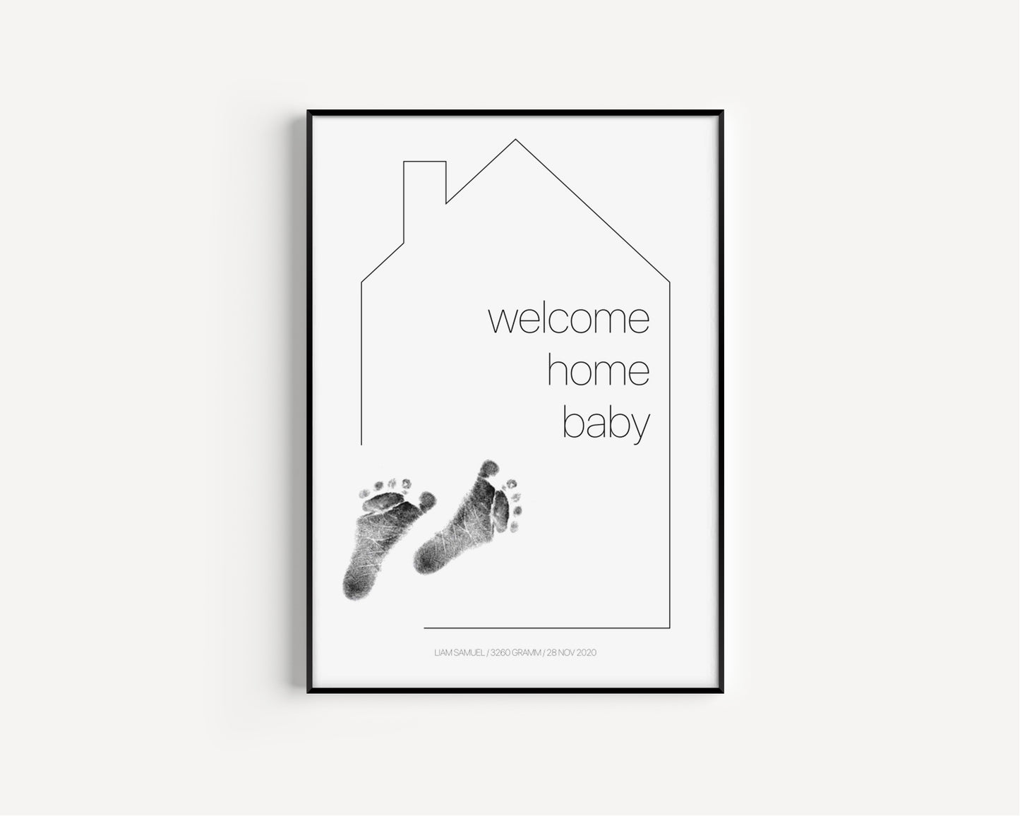 Baby Fuß-/Handabdruck Poster Set "Welcome" Personalisierbar