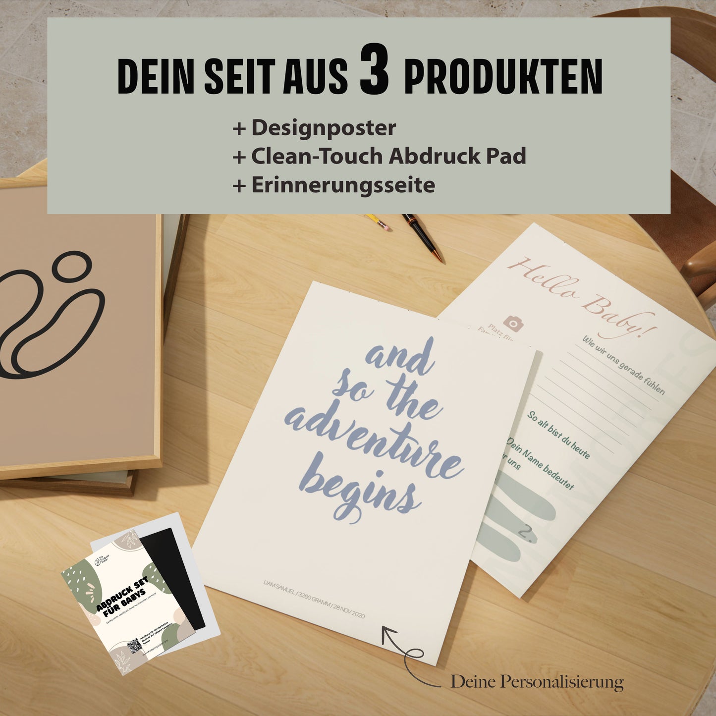 Hand-/Fußabdruck Set personalisierbar