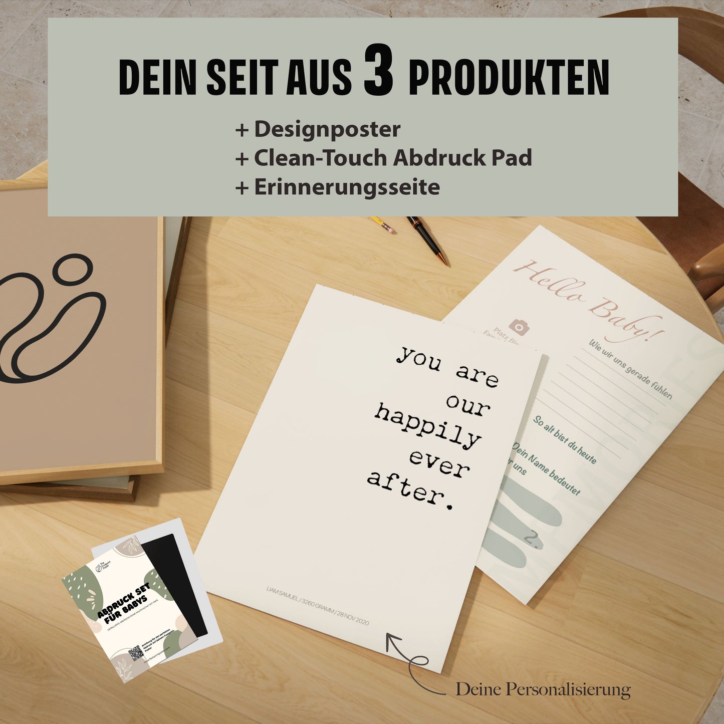 Hand-/Fußabdruck Set personalisierbar