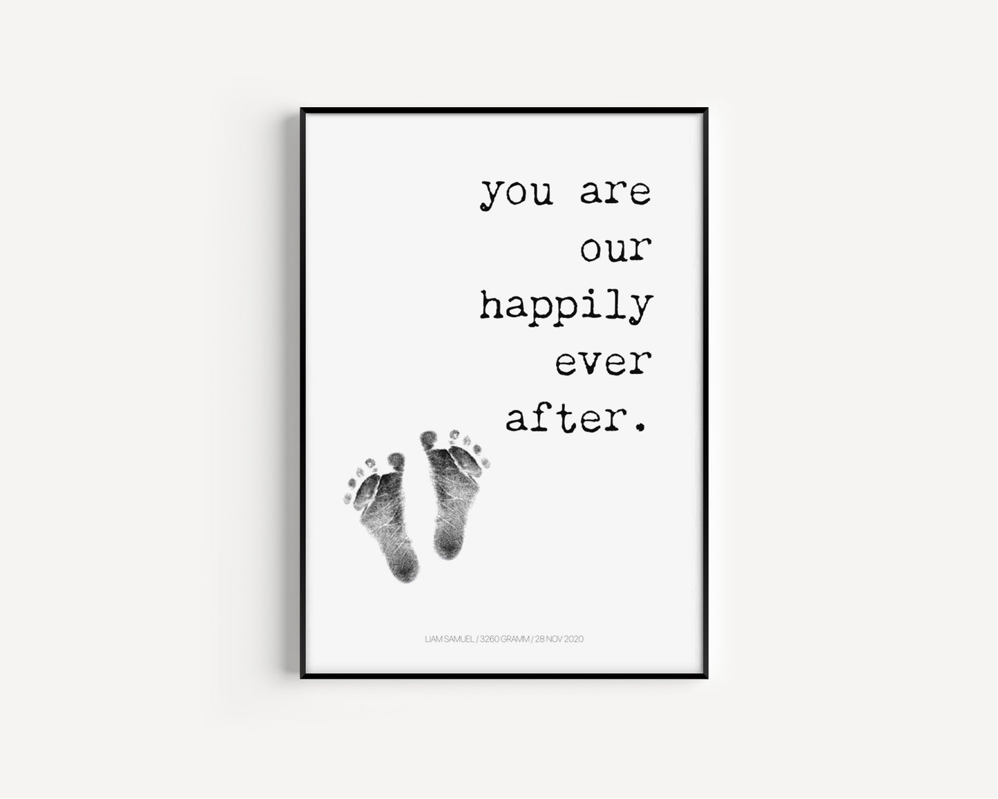 Baby Fuß-/Handabdruck Poster Set "After" Personalisierbar