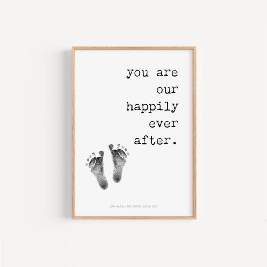 Baby Fuß-/Handabdruck Poster Set "After" Personalisierbar
