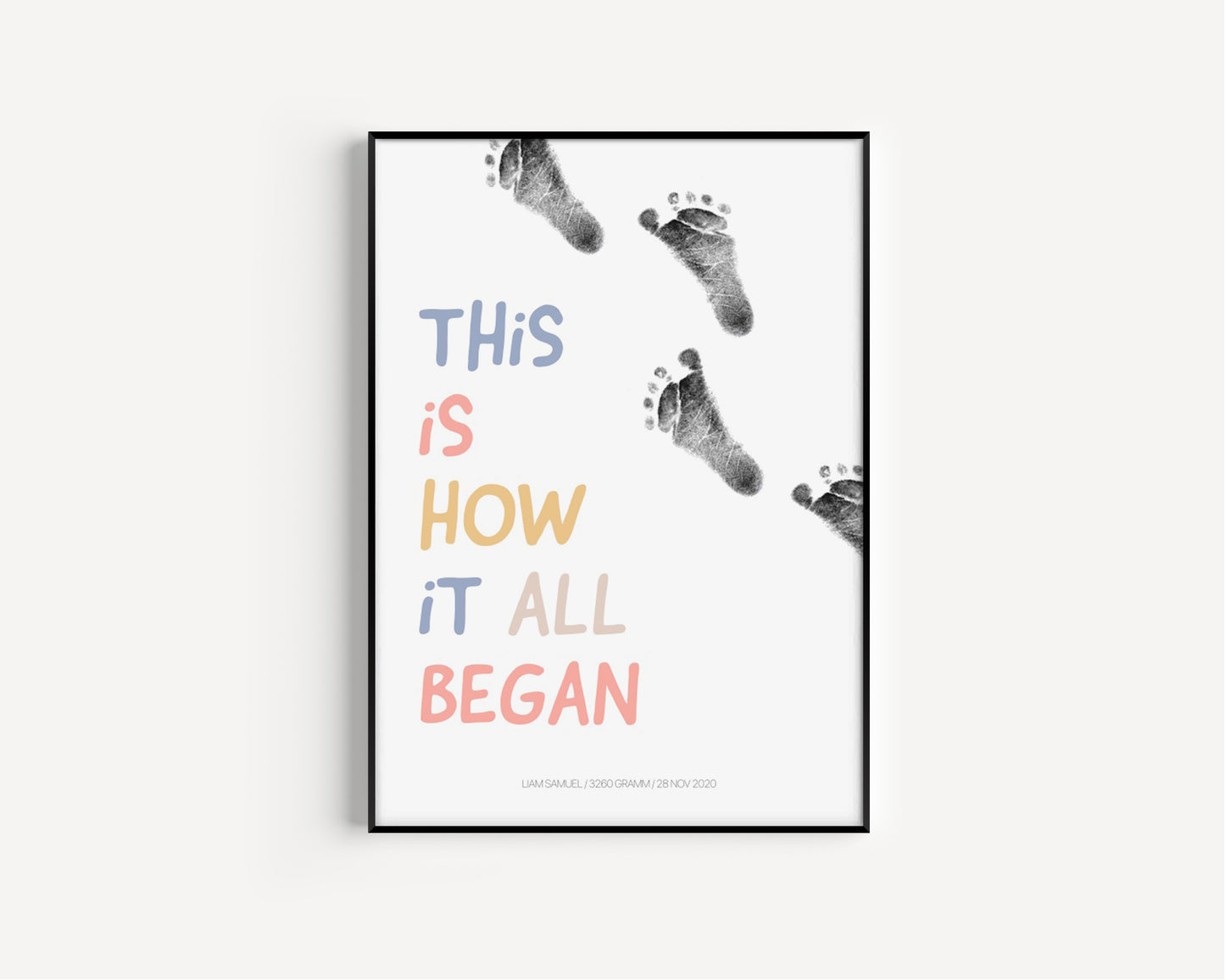 Baby Fuß-/Handabdruck Poster Set "Beginning 2" Personalisierbar