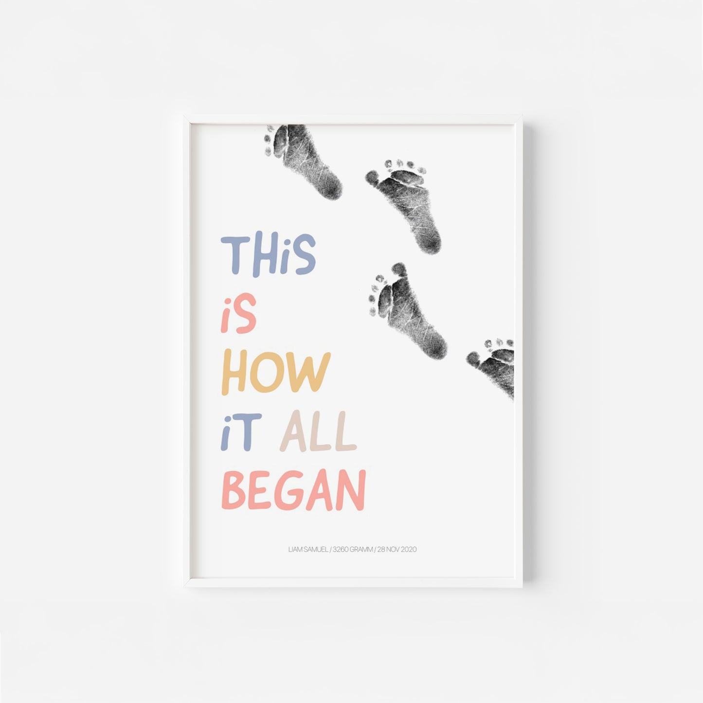 Baby Fuß-/Handabdruck Poster Set "Beginning 2" Personalisierbar