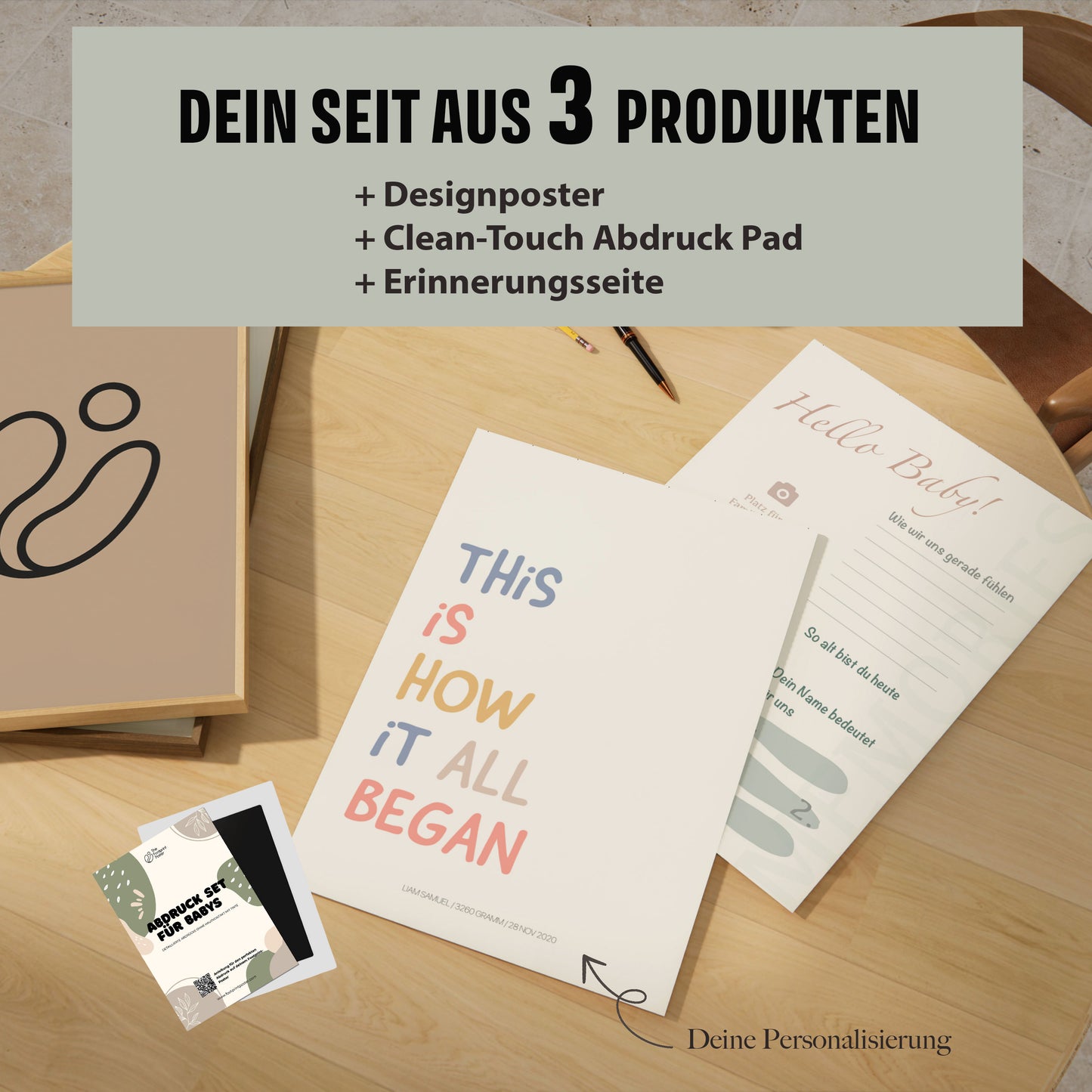 Hand-/Fußabdruck Set personalisierbar