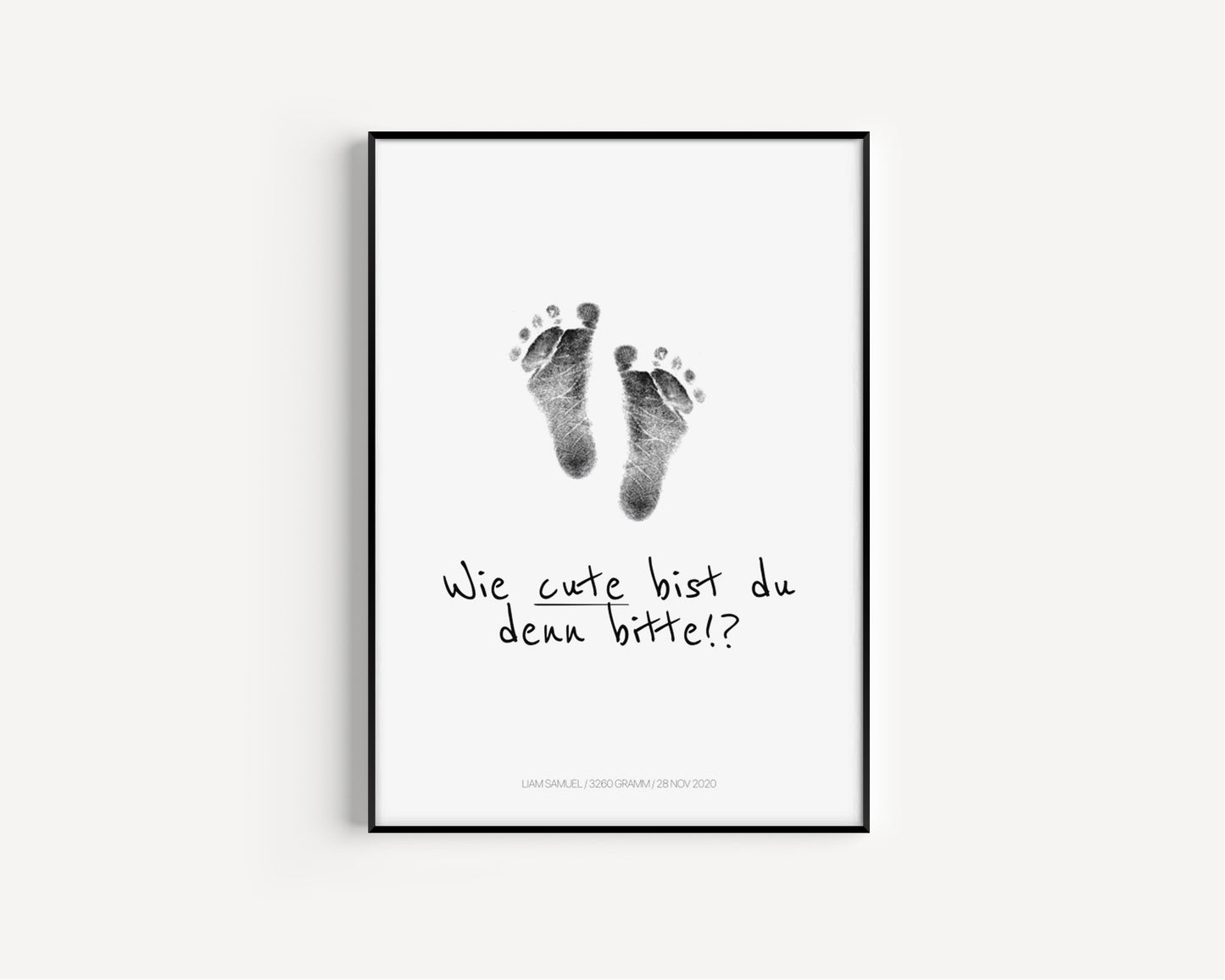 Baby Fuß-/Handabdruck Poster Set "Cute" Personalisierbar