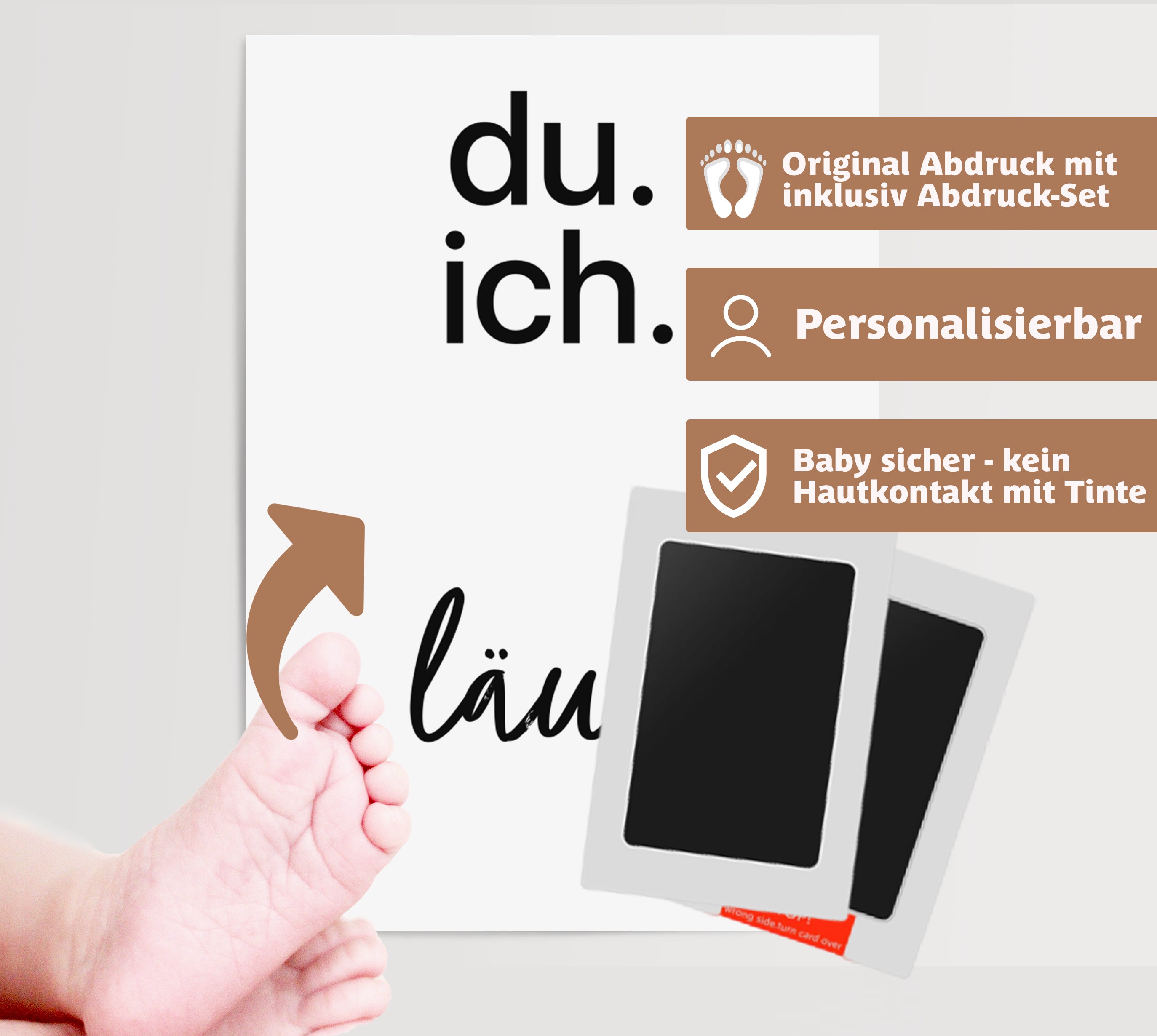 Fußbadruck Poster Set "Hello"