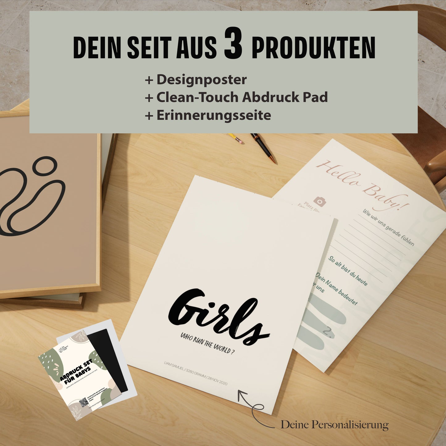 Hand-/Fußabdruck Set personalisierbar