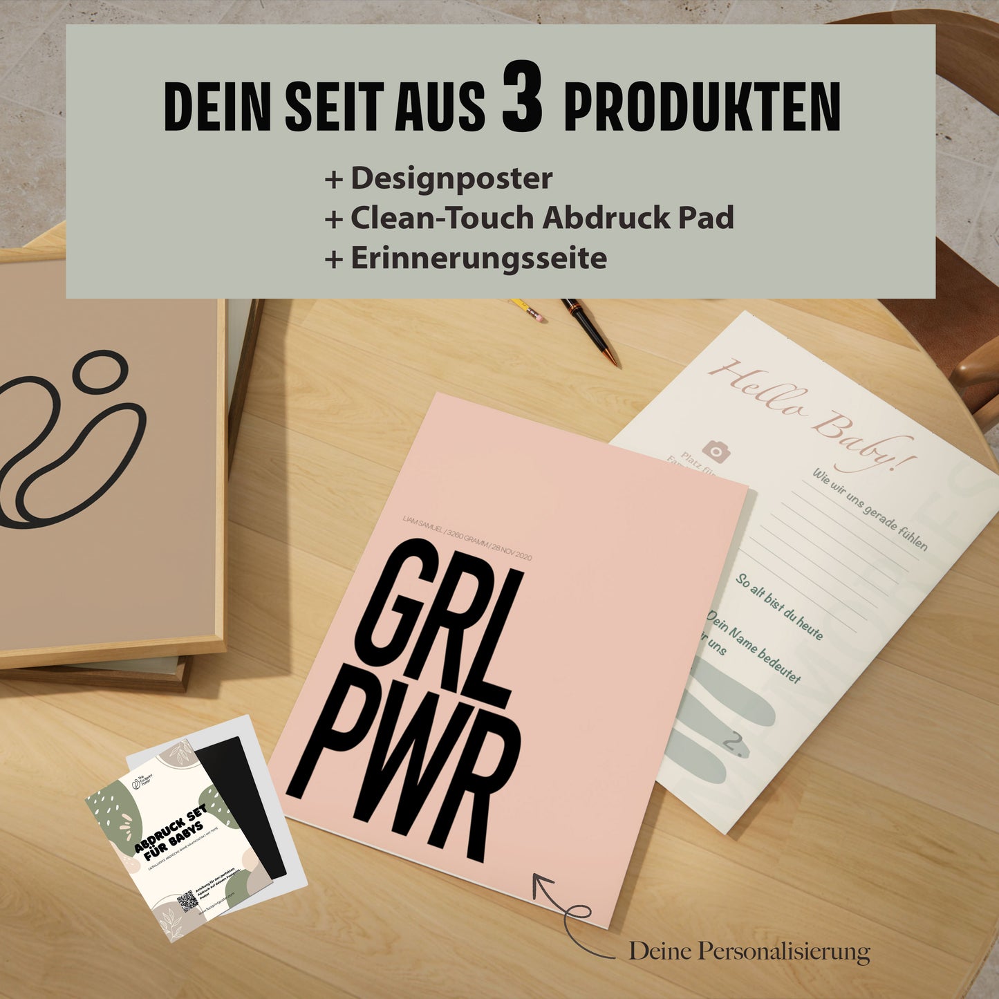 Hand-/Fußabdruck Set personalisierbar