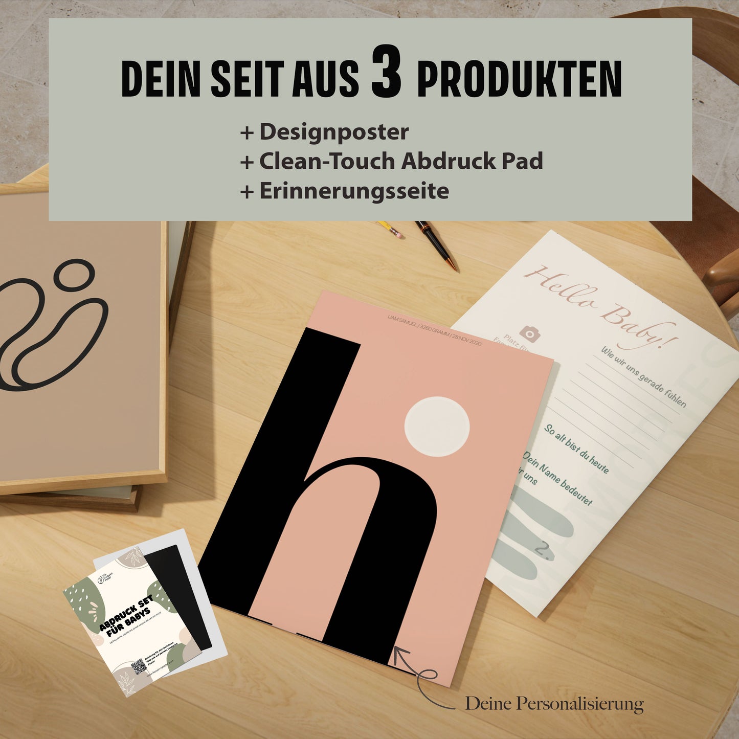 Hand-/Fußabdruck Set personalisierbar