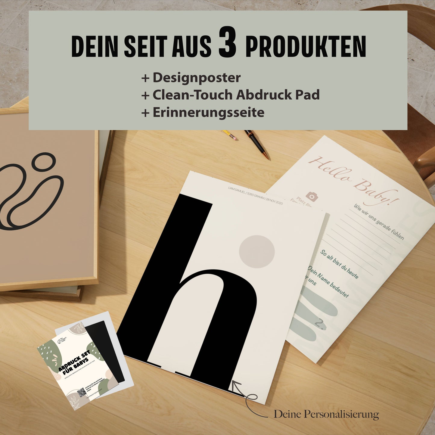 Hand-/Fußabdruck Set personalisierbar