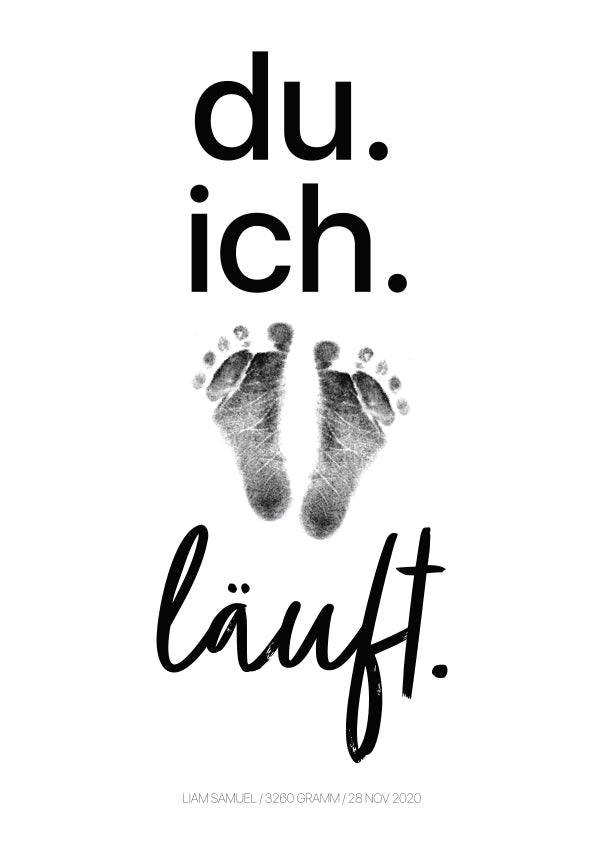Fußbadruck Poster Set "Hello"