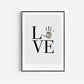 Baby Fuß-/Handabdruck Poster Set "Love grau" Personalisierbar