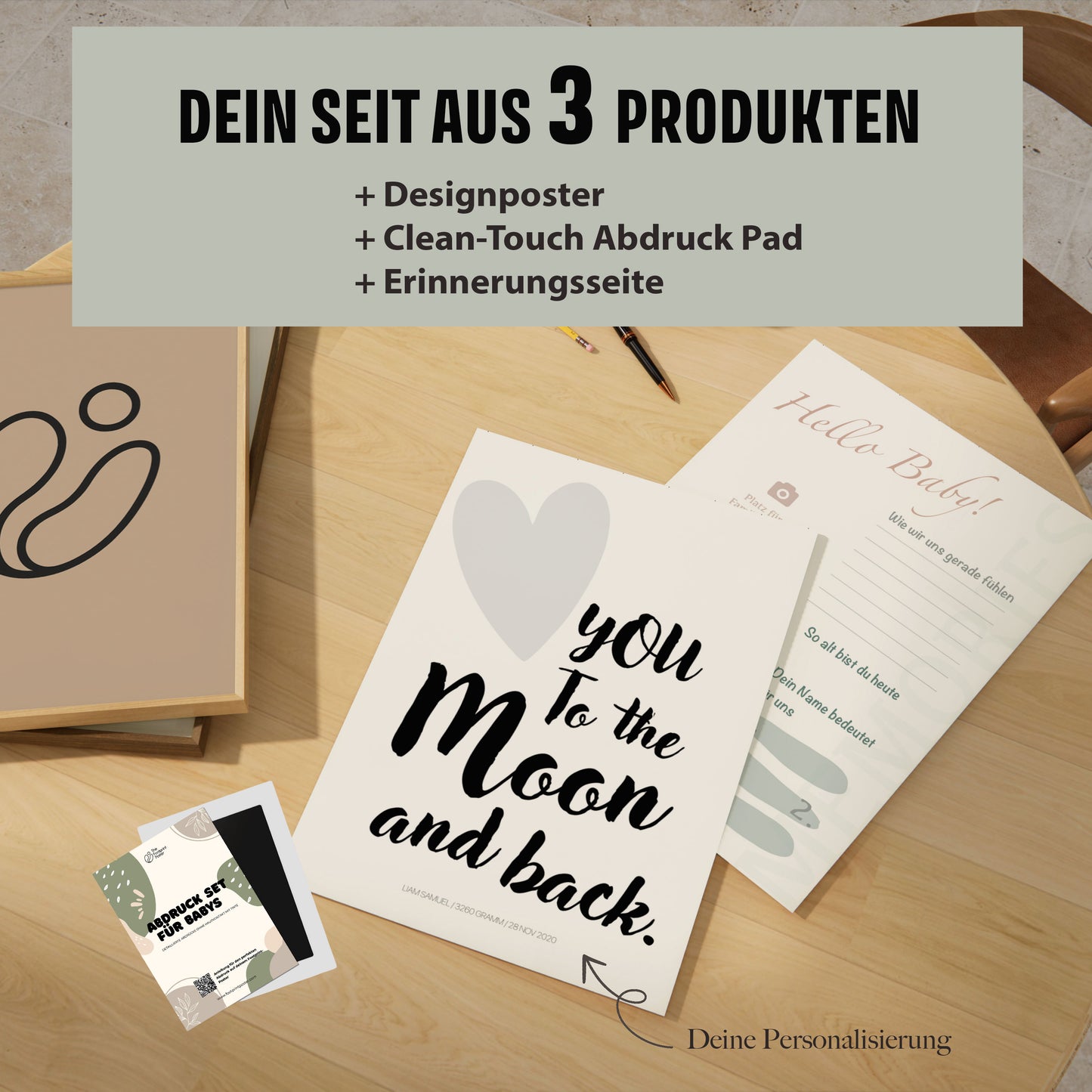 Hand-/Fußabdruck Set personalisierbar