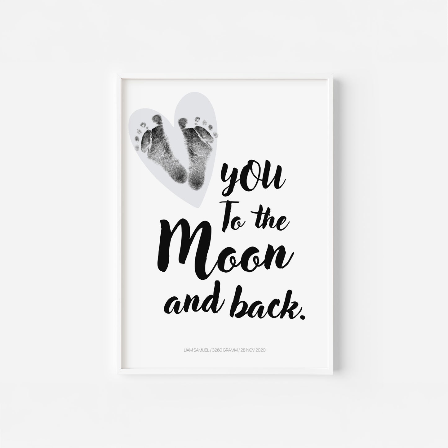 Baby Fuß-/Handabdruck Poster Set "Moon2" Personalisierbar