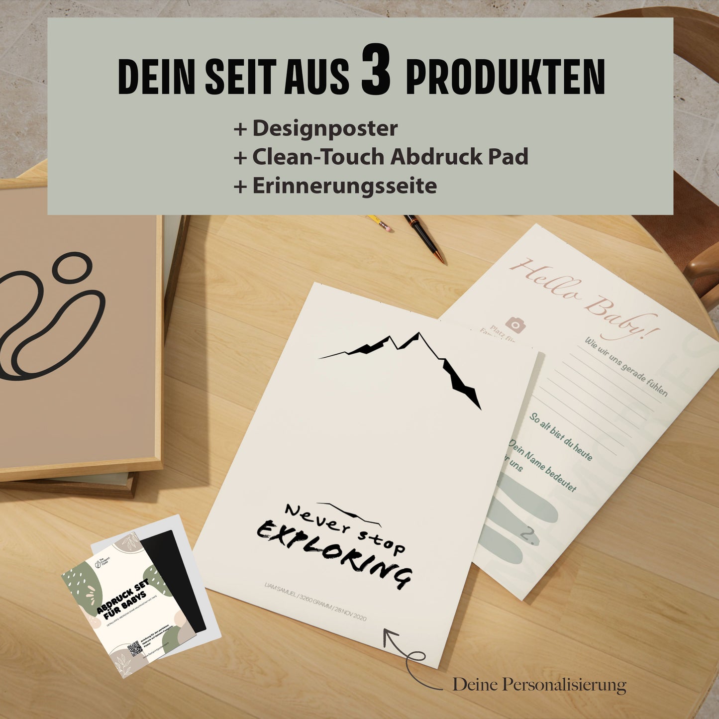 Hand-/Fußabdruck Set personalisierbar