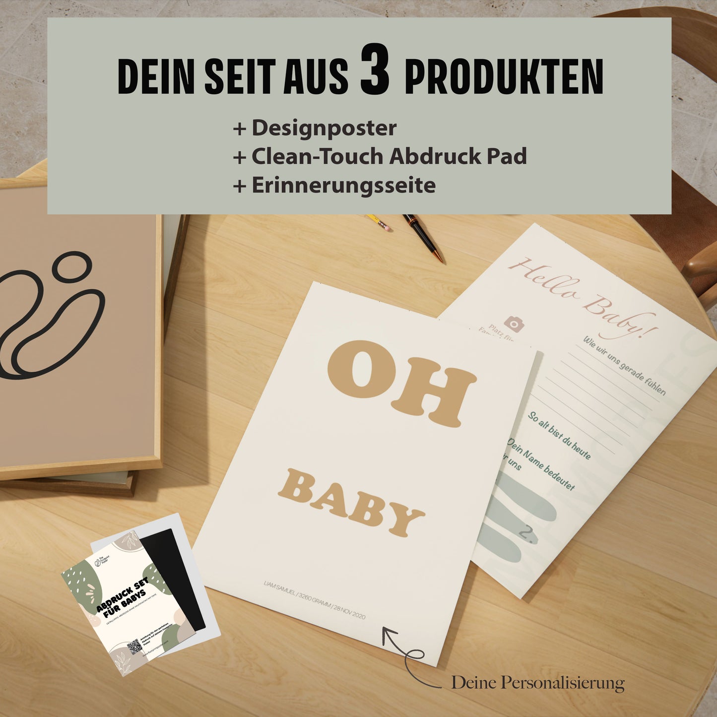 Hand-/Fußabdruck Set personalisierbar
