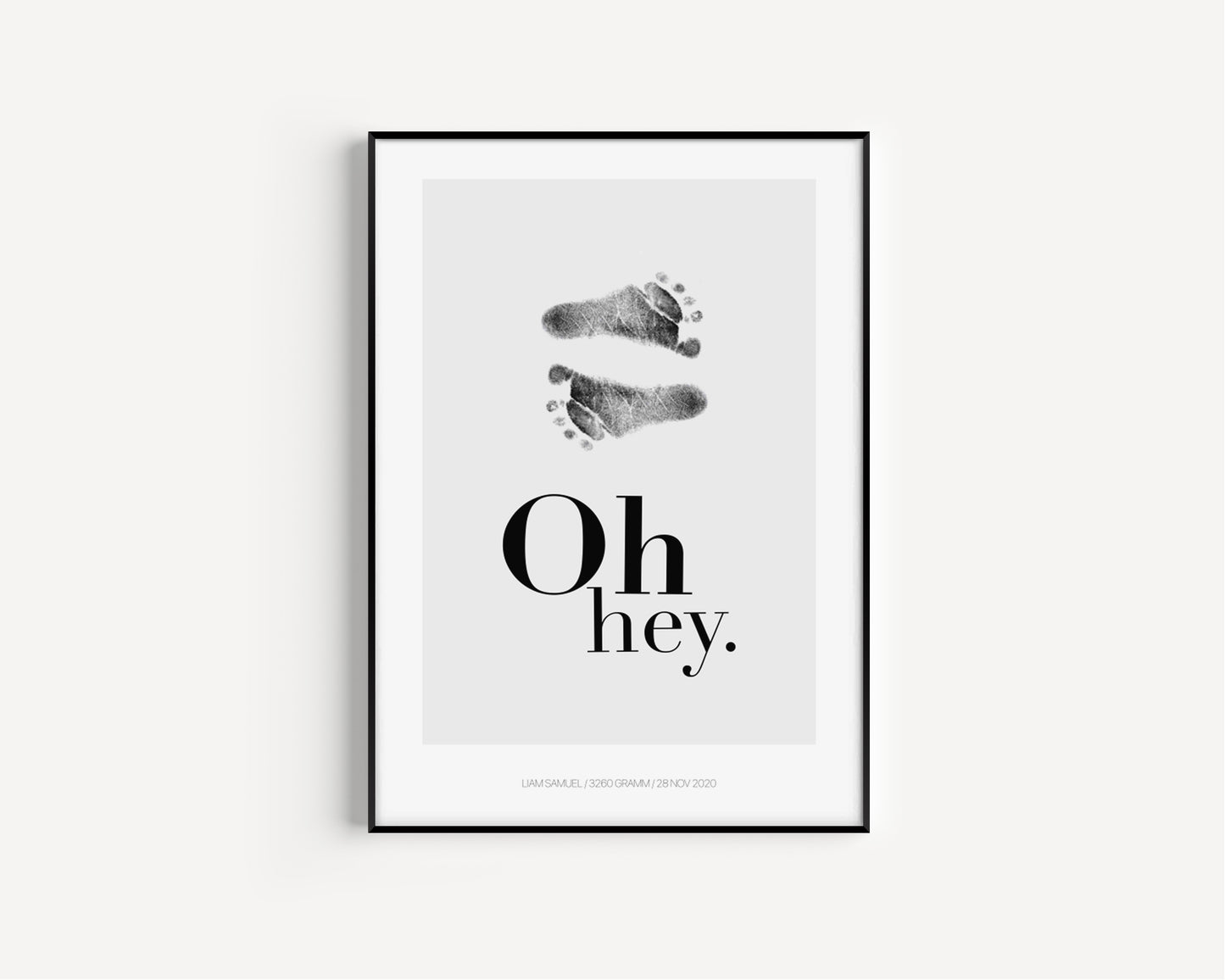 Baby Fuß-/Handabdruck Poster Set "Oh Hey" Personalisierbar