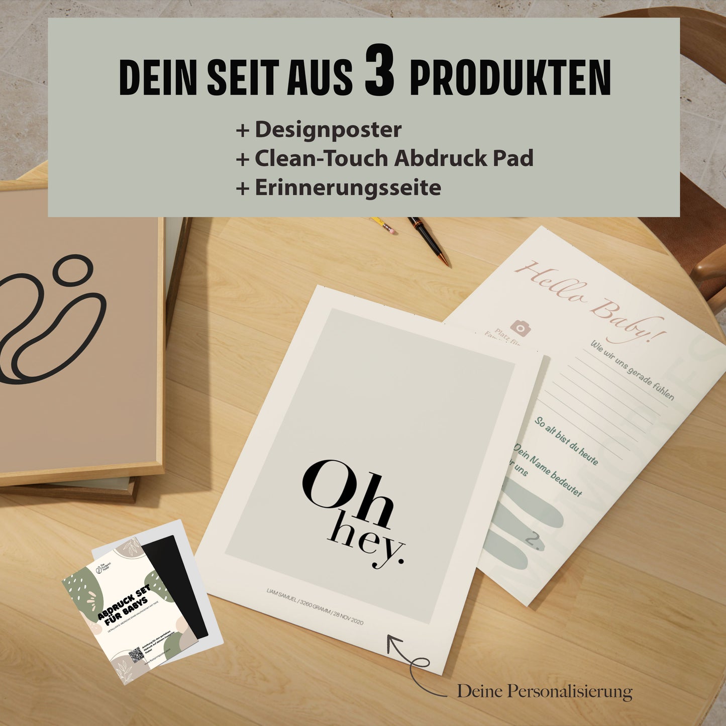 Hand-/Fußabdruck Set personalisierbar