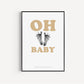 Baby Fuß-/Handabdruck Poster Set "Oh Baby 2" Personalisierbar