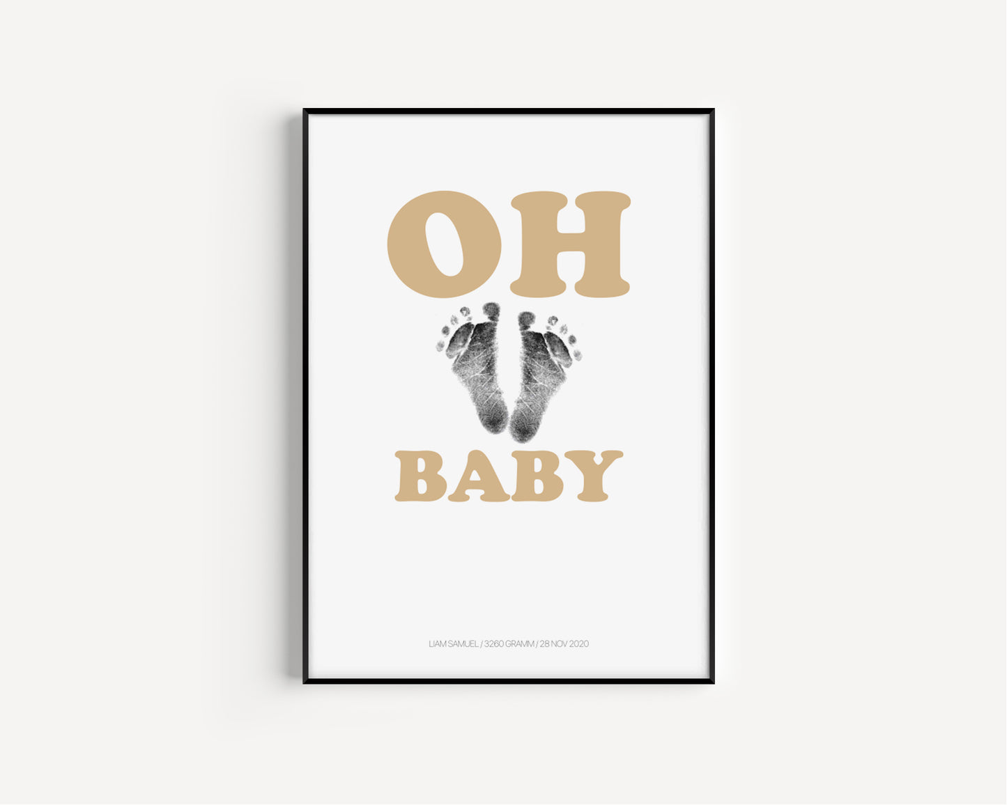 Baby Fuß-/Handabdruck Poster Set "Oh Baby 2" Personalisierbar