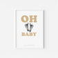 Baby Fuß-/Handabdruck Poster Set "Oh Baby 2" Personalisierbar