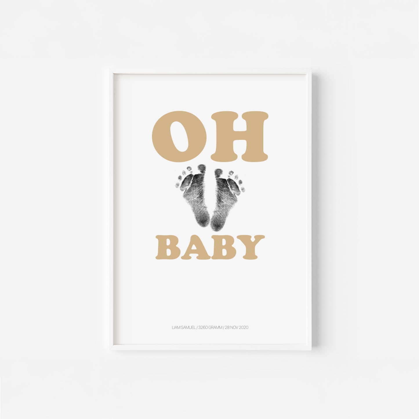Baby Fuß-/Handabdruck Poster Set "Oh Baby 2" Personalisierbar