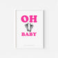 Baby Fuß-/Handabdruck Poster Set "Oh Baby 1" Personalisierbar