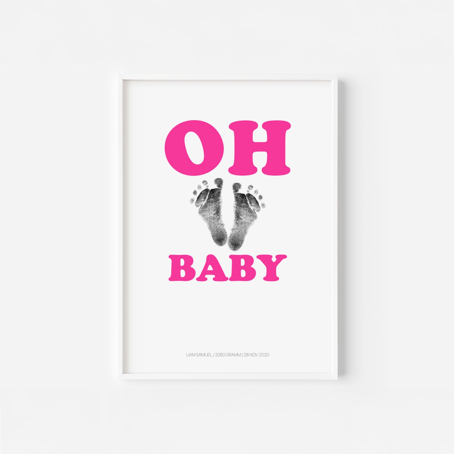 Baby Fuß-/Handabdruck Poster Set "Oh Baby 1" Personalisierbar