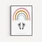 Baby Fuß-/Handabdruck Poster Set "Rainbow" Personalisierbar