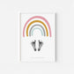 Baby Fuß-/Handabdruck Poster Set "Rainbow" Personalisierbar