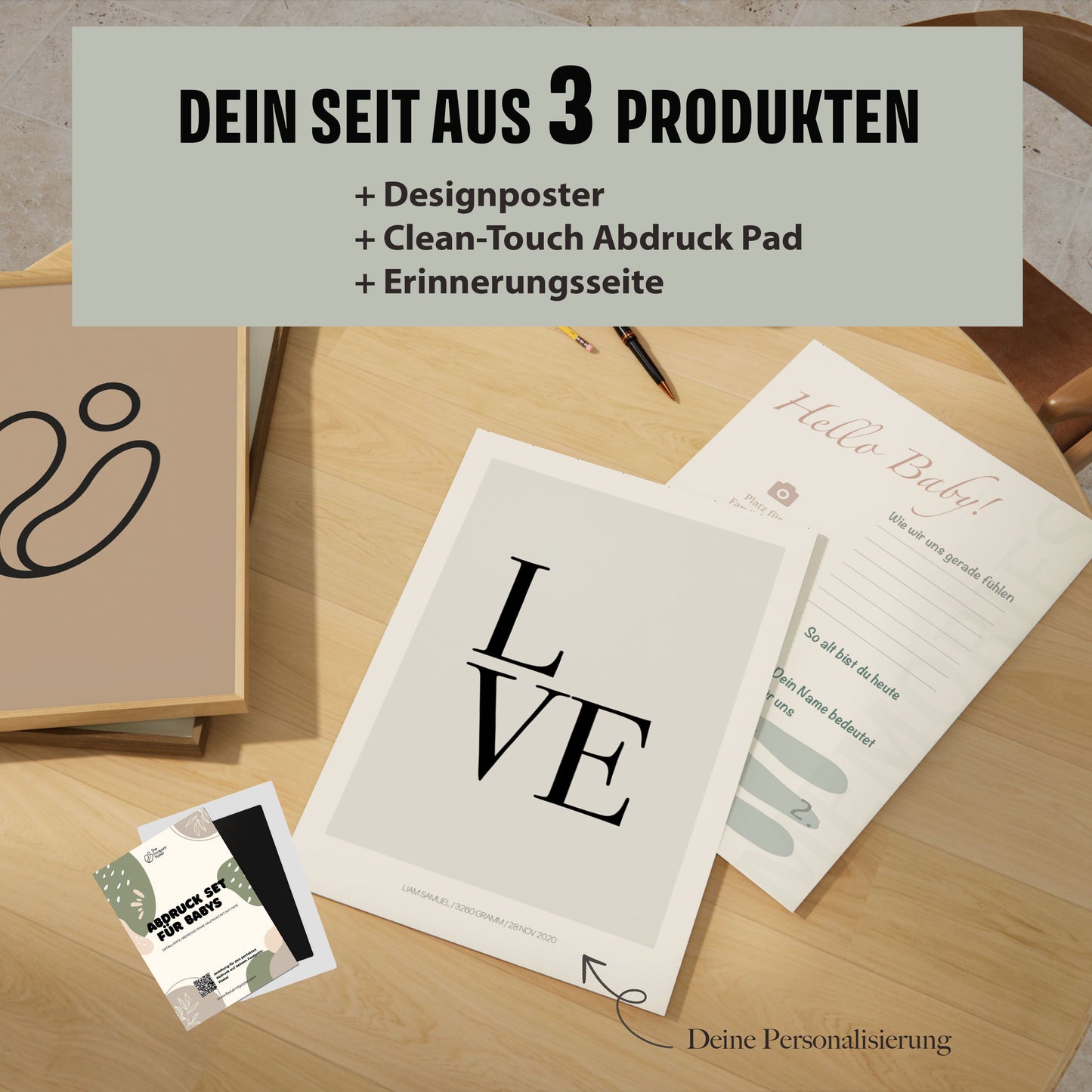 Hand-/Fußabdruck Set personalisierbar