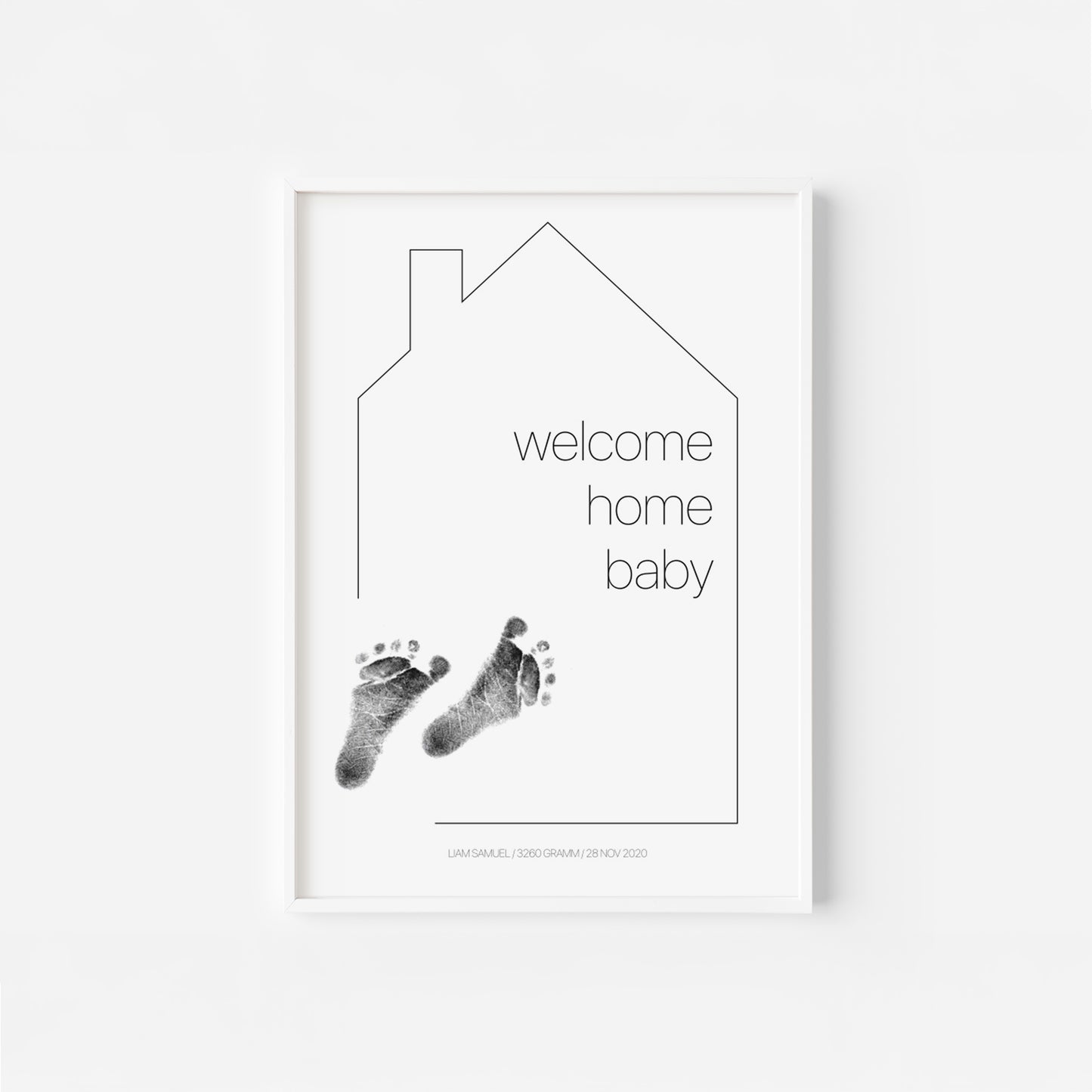 Baby Fuß-/Handabdruck Poster Set "Welcome" Personalisierbar