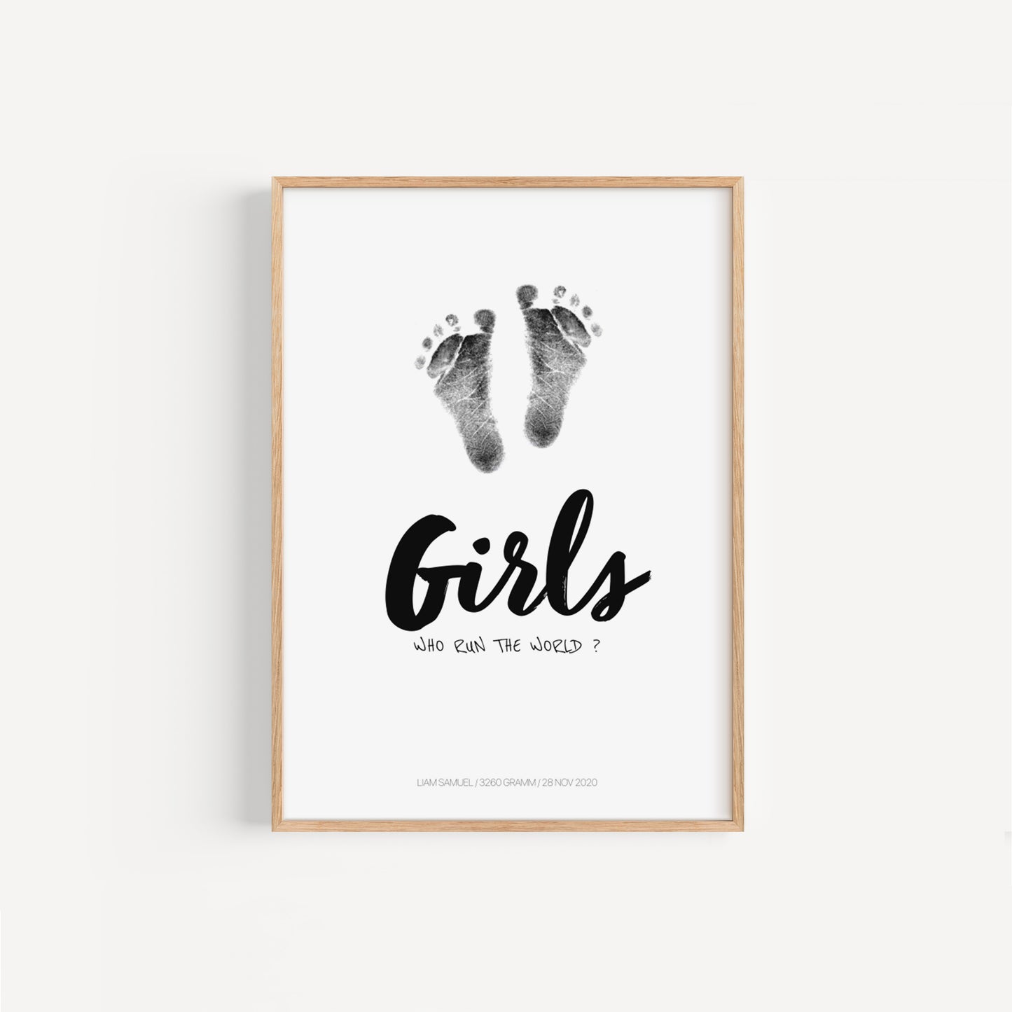 Baby Fuß-/Handabdruck Poster Set "Girls 1" Personalisierbar