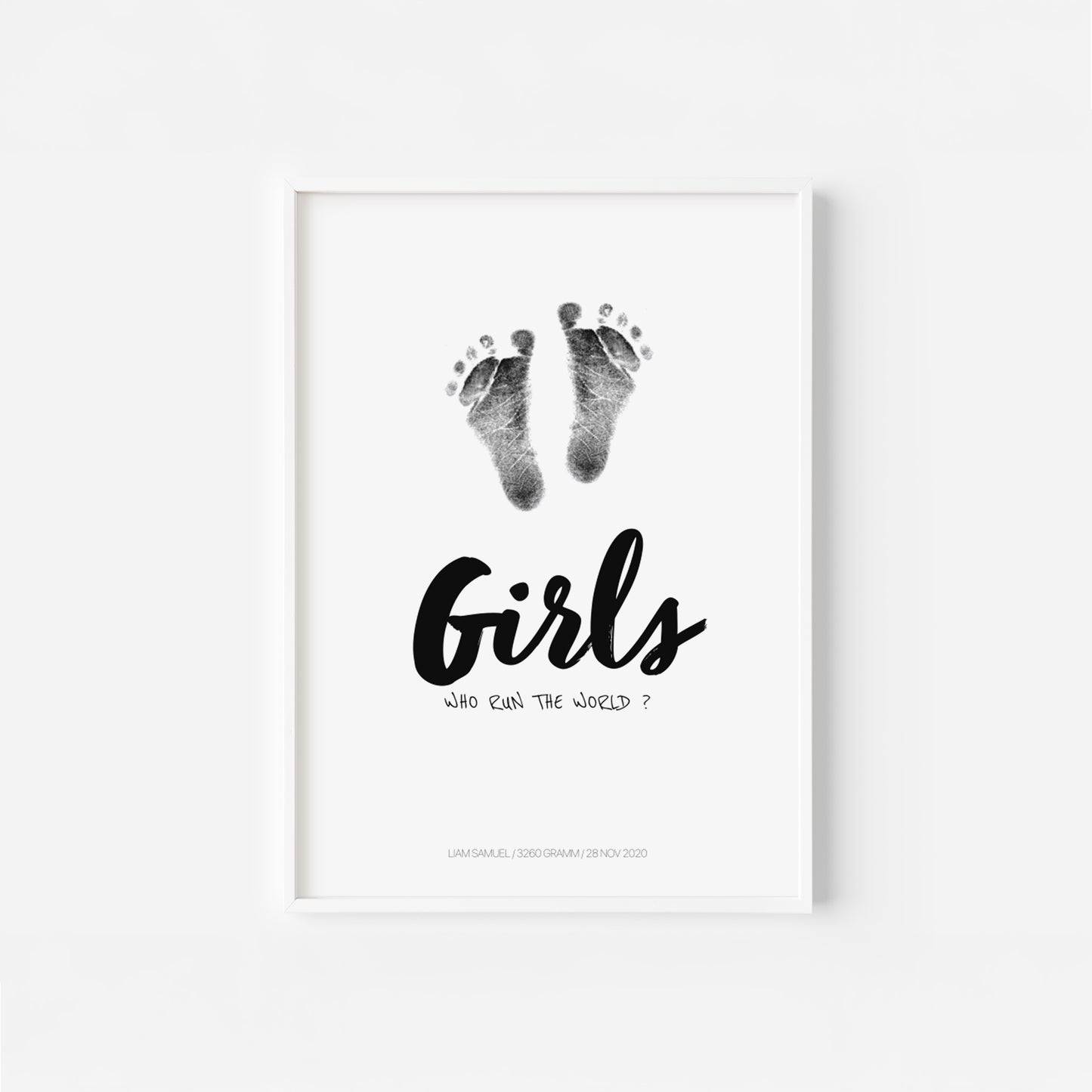 Baby Fuß-/Handabdruck Poster Set "Girls 1" Personalisierbar