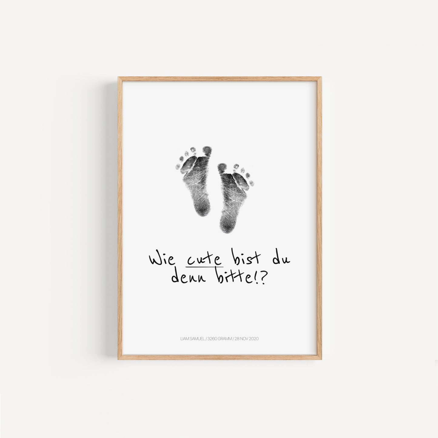 Baby Fuß-/Handabdruck Poster Set "Cute" Personalisierbar