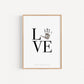 Baby Fuß-/Handabdruck Poster Set "Love weiß" Personalisierbar