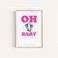 Baby Fuß-/Handabdruck Poster Set "Oh Baby 1" Personalisierbar
