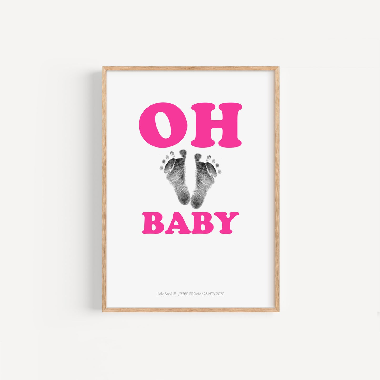 Baby Fuß-/Handabdruck Poster Set "Oh Baby 1" Personalisierbar