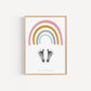 Baby Fuß-/Handabdruck Poster Set "Rainbow" Personalisierbar