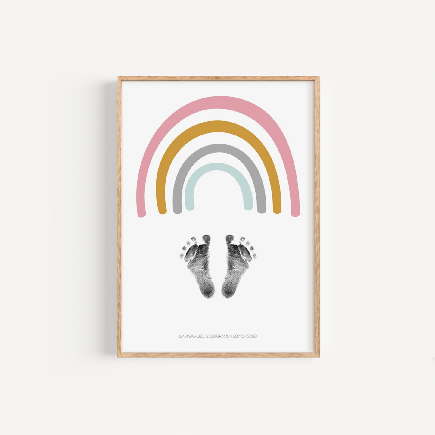Baby Fuß-/Handabdruck Poster Set "Rainbow" Personalisierbar