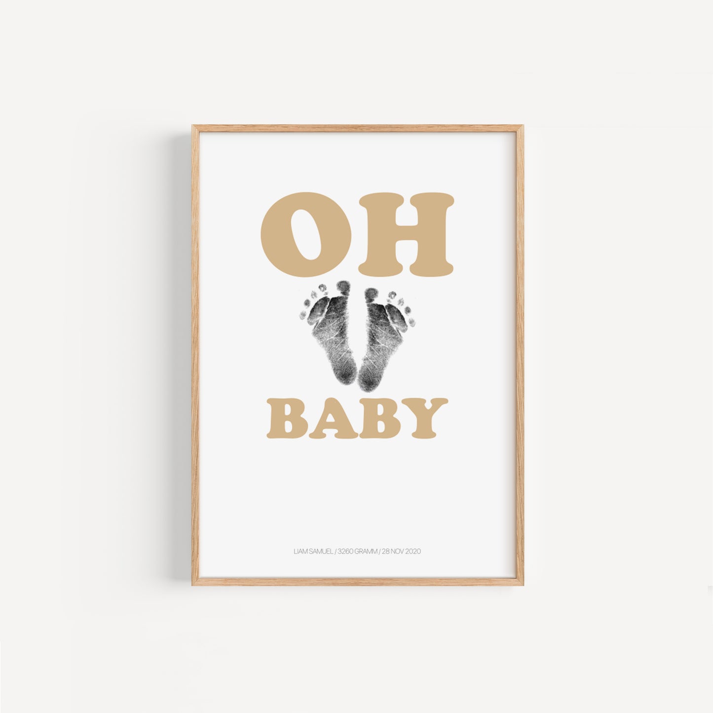 Baby Fuß-/Handabdruck Poster Set "Oh Baby 2" Personalisierbar