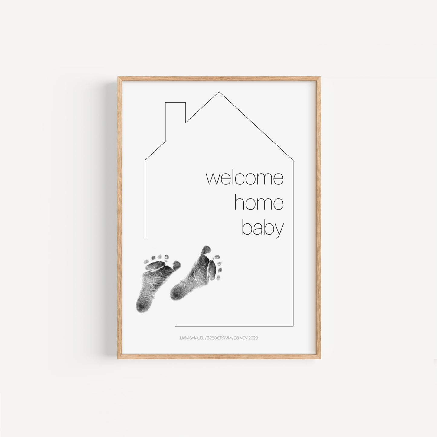 Baby Fuß-/Handabdruck Poster Set "Welcome" Personalisierbar