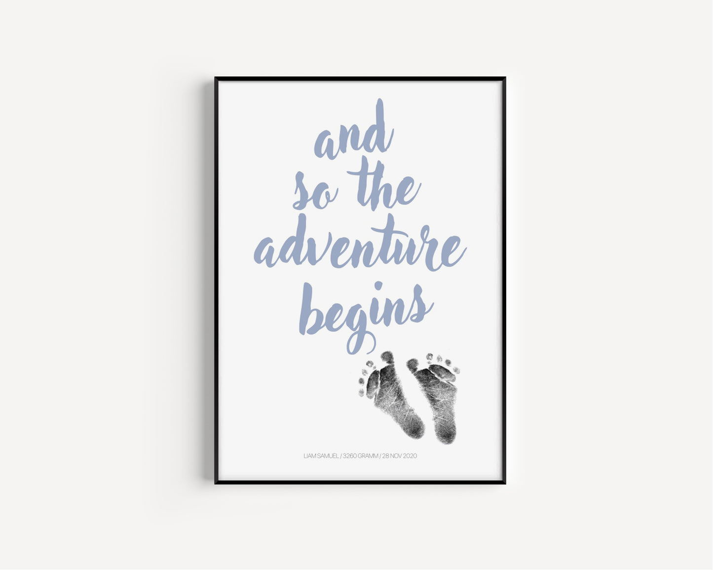 Baby Fuß-/Handabdruck Poster Set "Adventure2" Personalisierbar