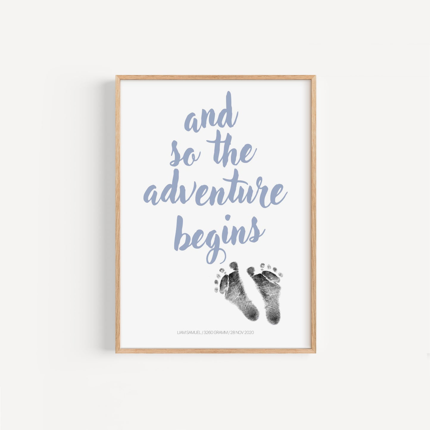 Baby Fuß-/Handabdruck Poster Set "Adventure2" Personalisierbar