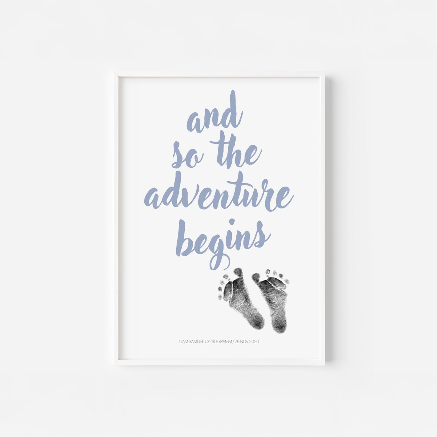 Baby Fuß-/Handabdruck Poster Set "Adventure2" Personalisierbar