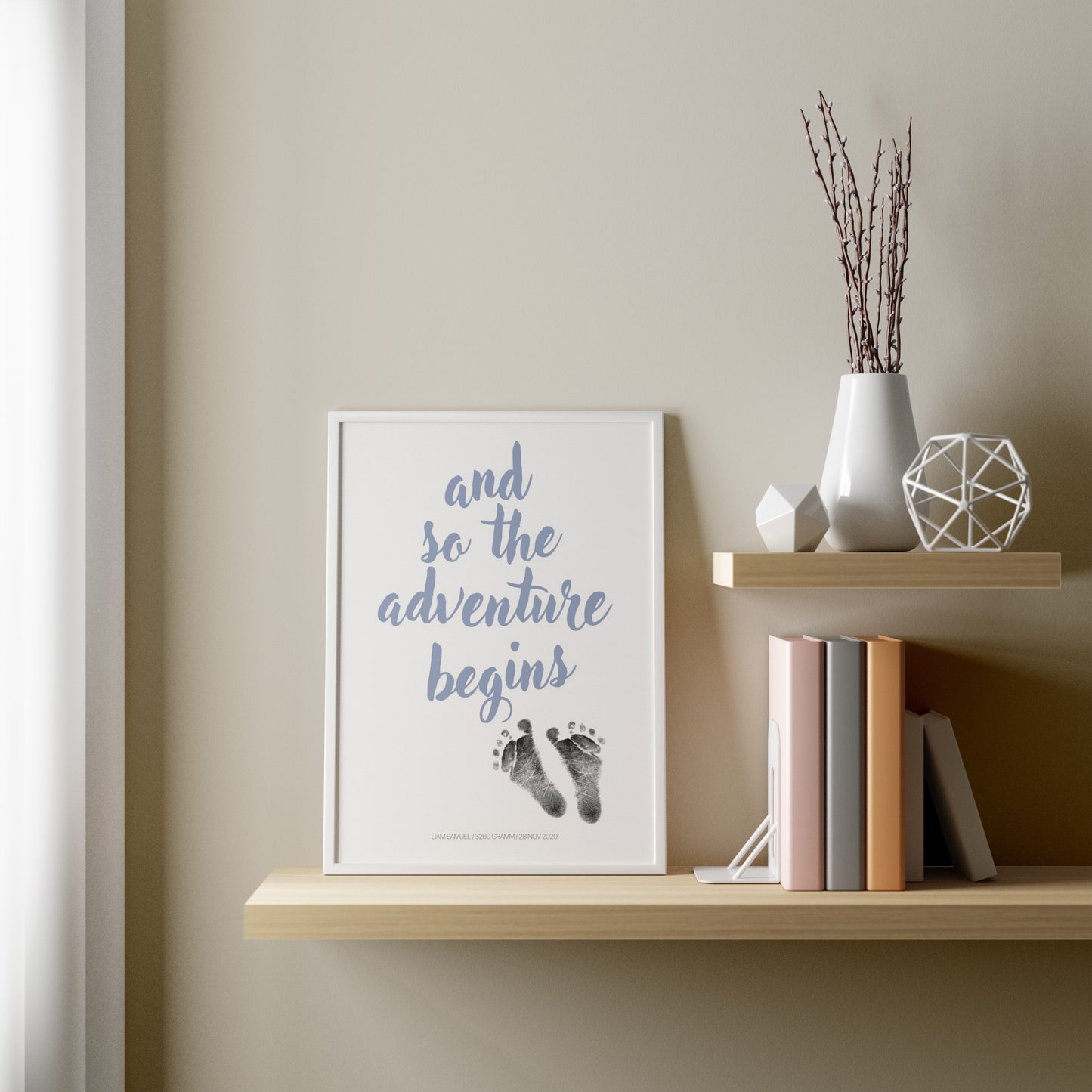 Baby Fuß-/Handabdruck Poster Set "Adventure2" Personalisierbar